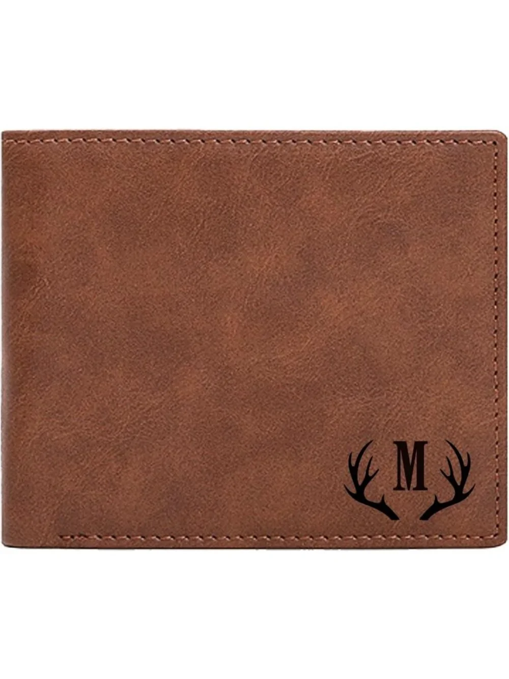 Personalized Engraved Leather Wallet for Men | Unique Birthday Gift, Initial M